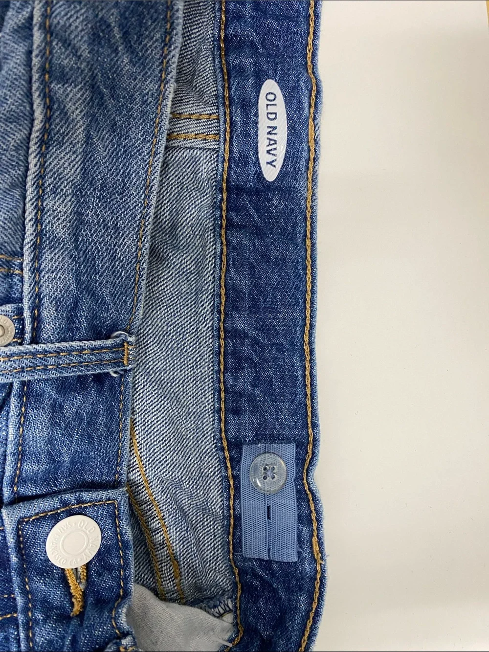 Girls' Blue Denim Shorts with Multicolor Button Accents